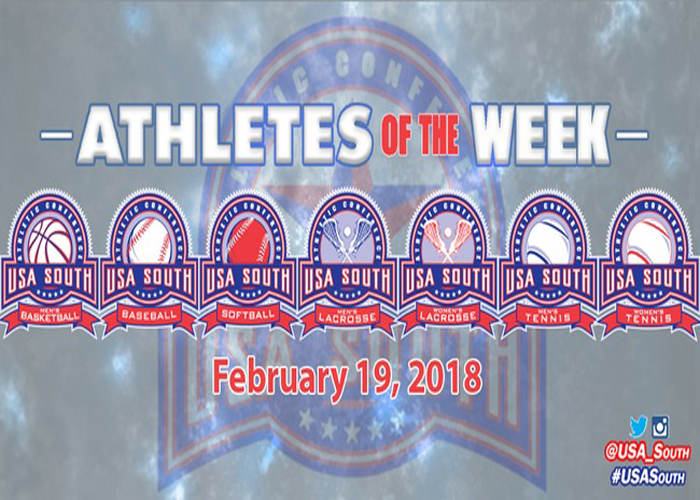 Four Hawks recognized as USA South Athletes of the Week