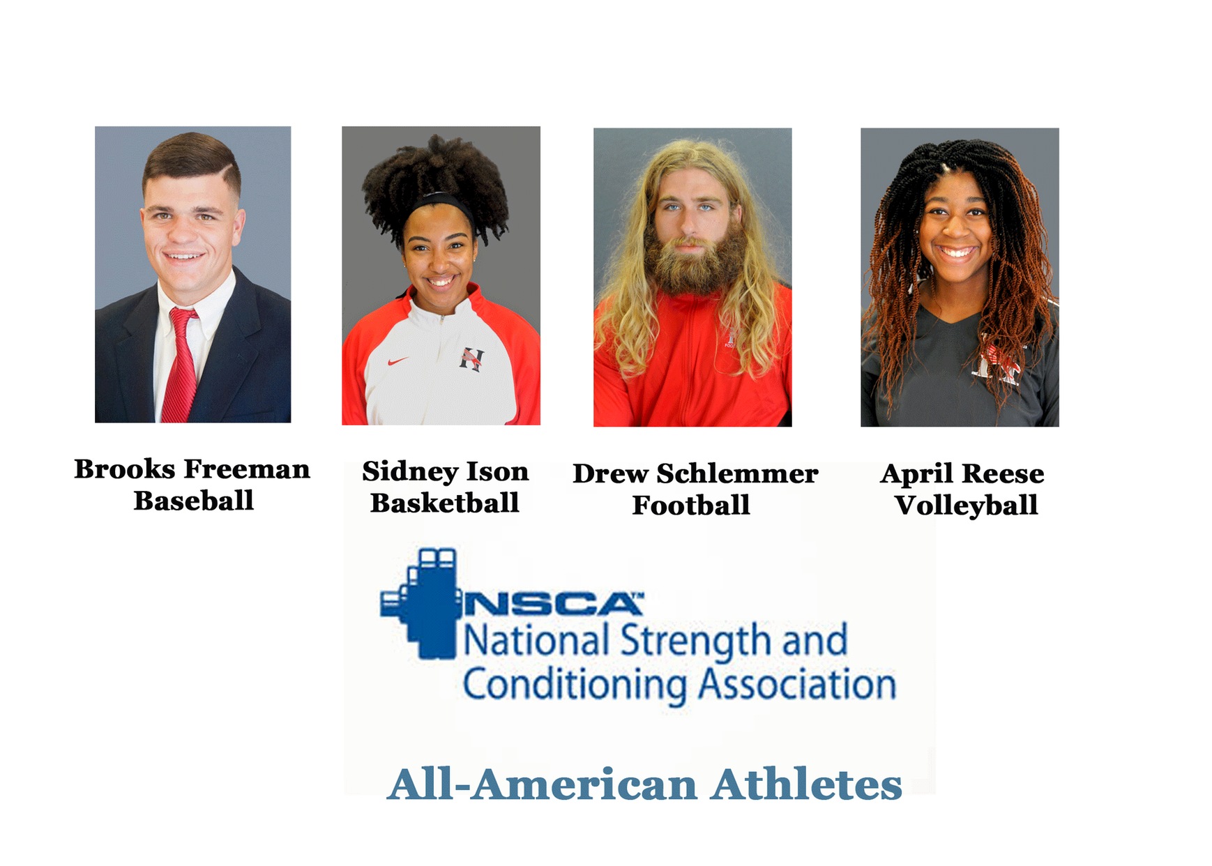 Four Hawks recognized as NSCA All-American Athletes of the Year