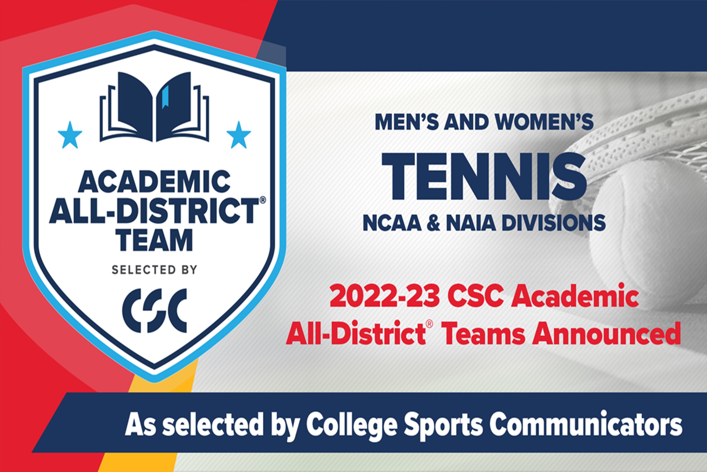 Three Tennis Players Named to CSC Academic All-District Team