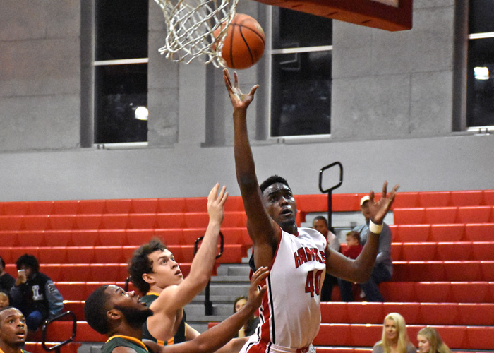 Brandon McLean finished with 13 points and eight rebounds in Sunday's loss to Averett. (Photo by Wesley Lyle)