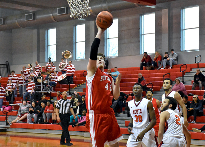 Sophomore Brett Mitchell had six rebounds and eight points in Sunday's loss to Covenant. (Photo by Wesley Lyle)