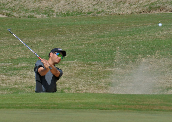Freshman Mac Harris shot a 2-over-par 74 in the opening round of the USA South Athletic Conference Tournament on Friday. (Photo by Wesley Lyle)