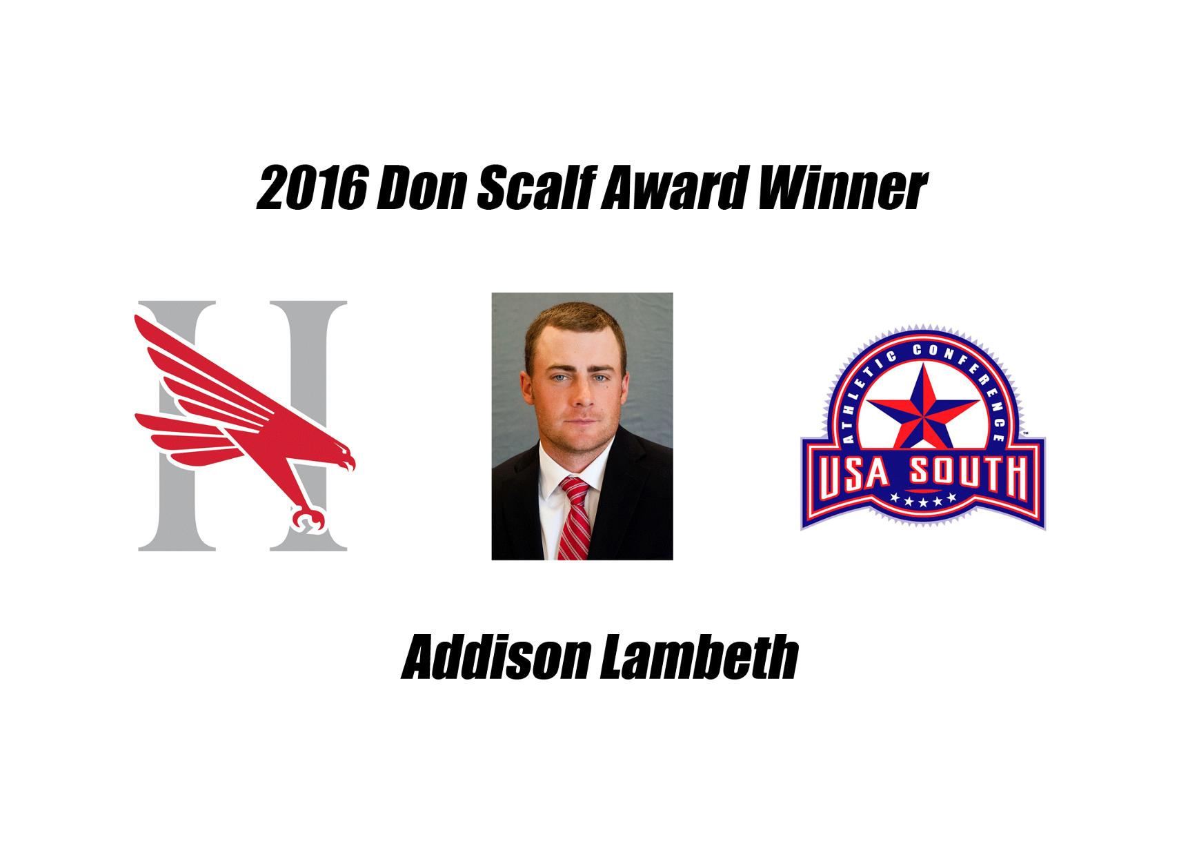 USA South names Lambeth as Don Scalf Award winner