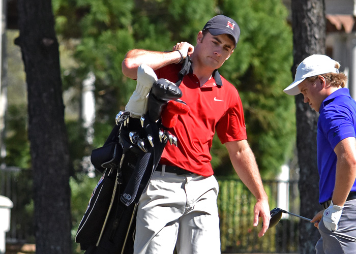 Addison Lambeth shot a 1-over-par 72 to lead Huntingdon in the opening round of the NCAA Division III Men's Golf Championships on Tuesday.