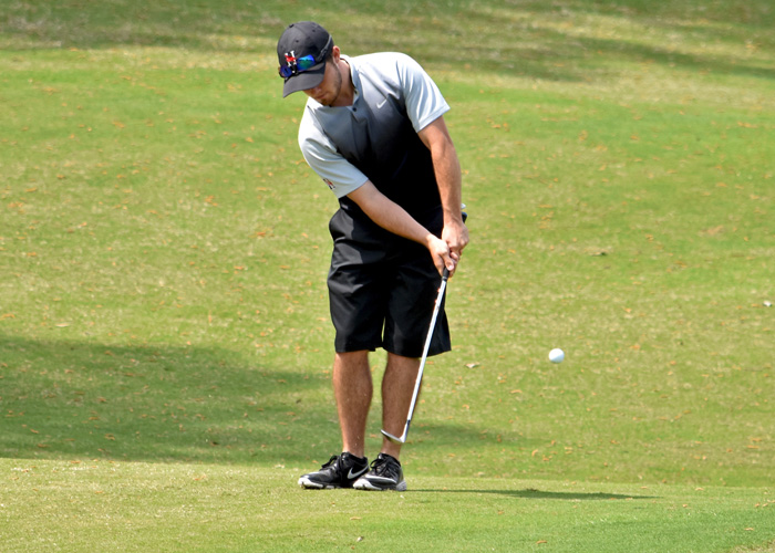 Sophomore Stephen Shephard shot a 2-under-par 70 and is tied for third after the first round of the conference tournament. (Photo by Wesley Lyle)