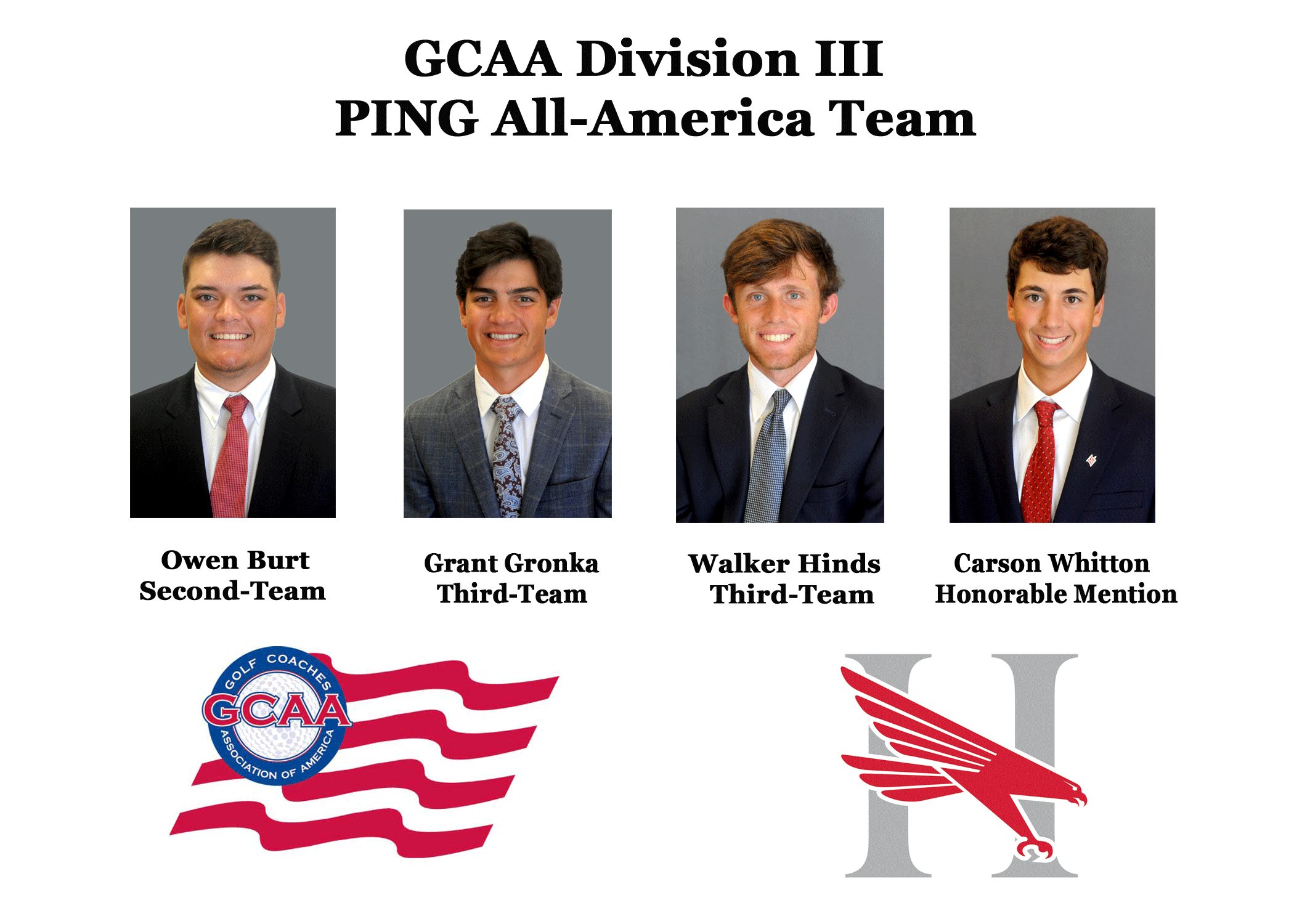 Four Huntingdon golfers named to Ping All-America teams