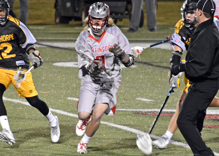 Sam Hitt finished 13-of-16 at the faceoff x and recorded 11 ground balls in Saturday's 8-7 overtime loss to Rhodes.