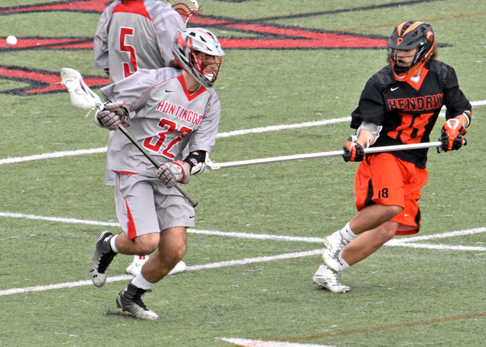 Mike George scored a first-quarter goal to give the Hawks an early four-goal lead in Saturday's 9-3 win over Hendrix.