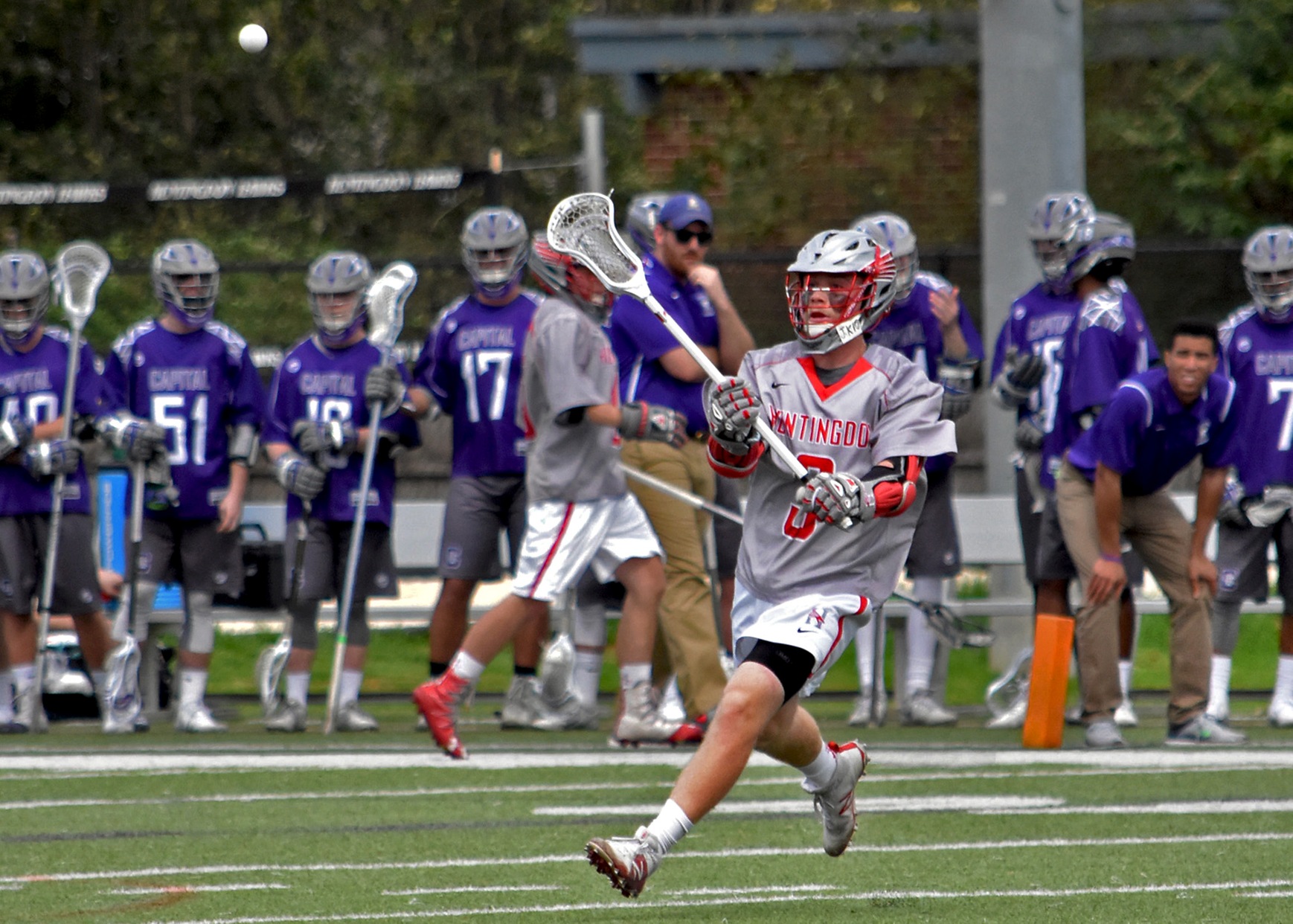 Sophomore Miles Stading scored four goals in Monday's 15-10 loss to Southwestern. (Photo by Wesley Lyle)