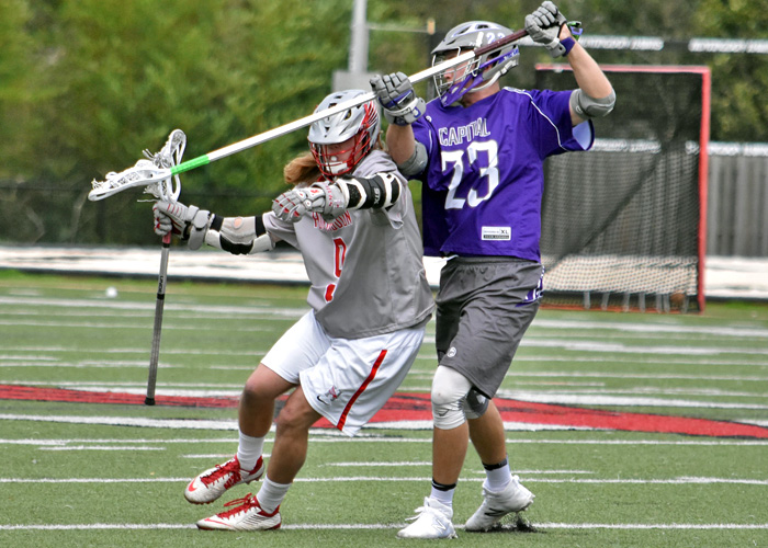 Sam Hitt won 14 faceoffs and collected 10 ground balls in Saturday's 11-7 win over Greensboro. (Photo by Wesley Lyle)