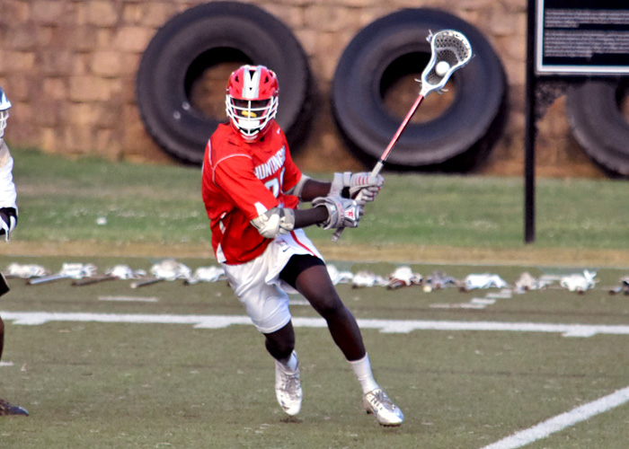 Kendrick Ballard scored three goals and had one assist in Saturday's loss to Ferrum in the Southeast Independent Lacrosse Championship Tournament. (Photo by Wesley Lyle)