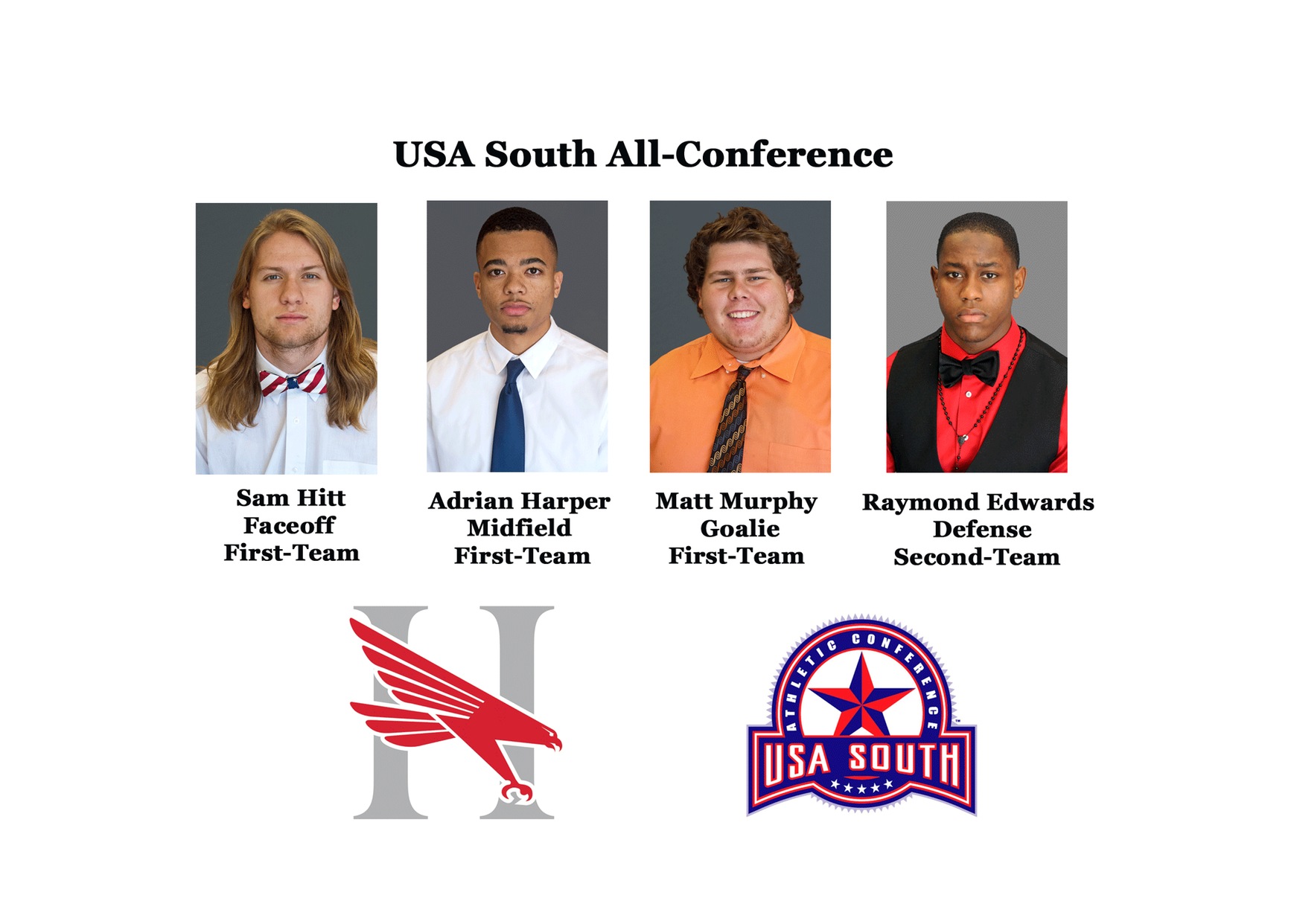 Four men’s lacrosse players recognized with All-Conference awards