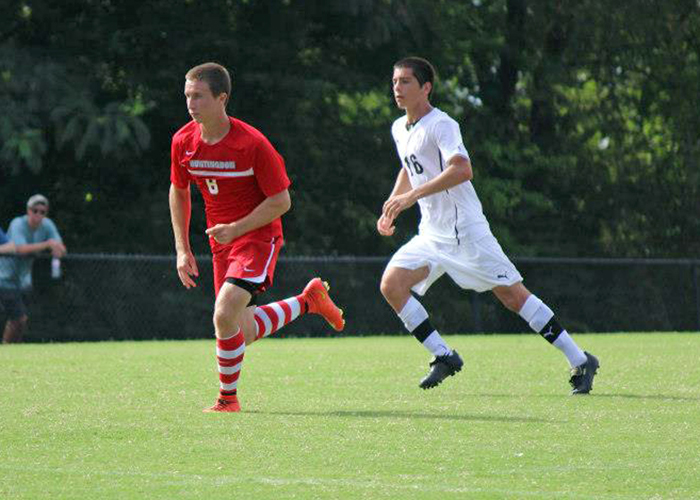 Freshman Dylan Wier (#6), scored his second goal of the season in Sunday's 2-1 overtime loss at Millsaps.
