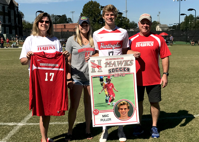 Senior Mac Puller was recognized on Saturday during Senior Day. (Photo by Indya Lawrence)