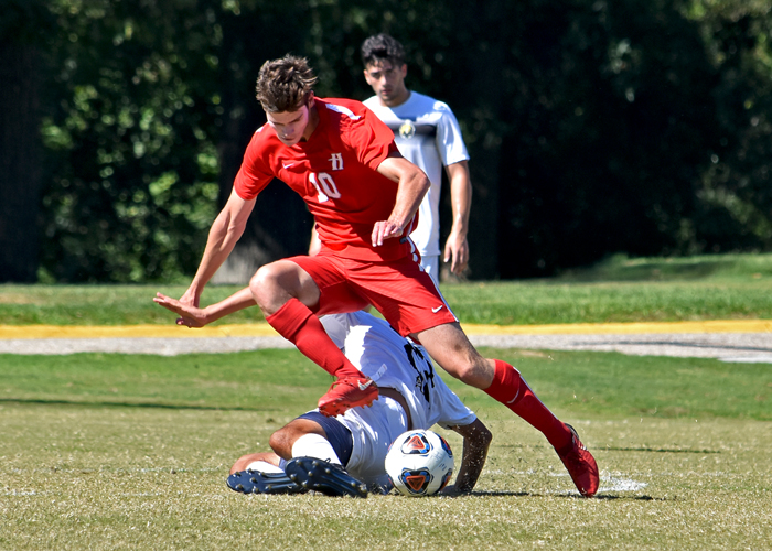 Conner Howard scored Huntingdon's goal in a 3-1 loss to Pfeiffer on Sunday.