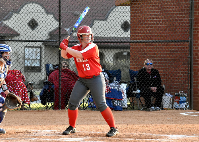 Samara Miller was 4-for-6 with an RBI and two runs in Sunday's doubleheader at Methodist. (Photo by Wesley Lyle)