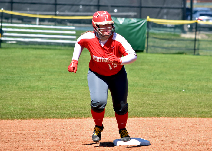 Freshman Samara Miller was 4-for-8 with three RBIs and two runs in Saturday's doubleheader with Wesleyan. (Photo by Wesley Lyle)
