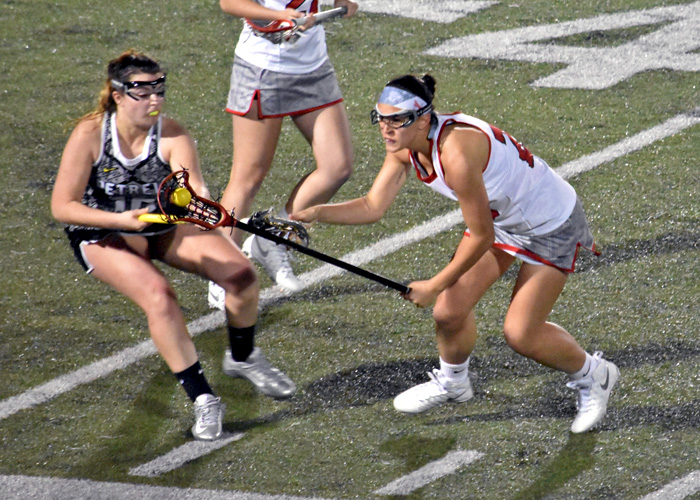 Freshman Maddy Morrison scored two goals in Monday's 14-11 loss to Oglethorpe. (Photo by Wesley Lyle)