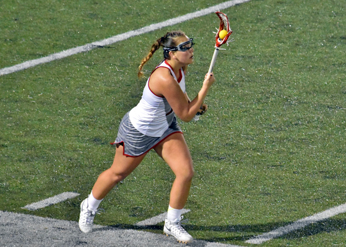 Senior Alexa Murray scored two goals and had one assist in Saturday's 15-5 win over LaGrange. (Photo by Wesley Lyle)