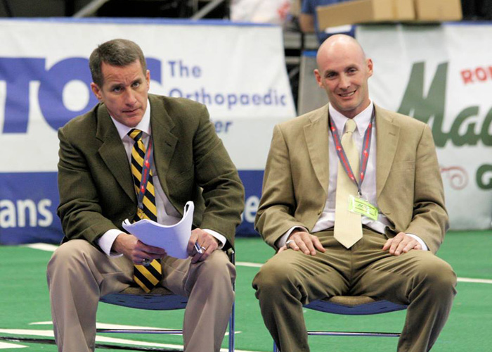 Craig Duncan, shown here on left, was announced as Huntingdon's new wrestling coach on Wednesday. Duncan spent the past 11 seasons as the head wrestling coach at St. James School. He led the Trojans to the Class 1A-4A state title in 2013 and a Class 1A-4A runner-up finish in 2014.