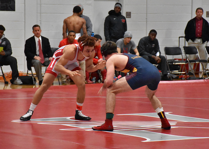 Deon Maxwell won by technical fall, 18-2, in Friday's loss to Spartanburg Methodist. (Photo by Wesley Lyle)
