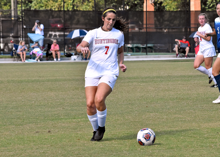 Alexis Louk scored Huntingdon's first goal in a 4-0 win over Berea on Wednesday in the first round of the USA South tournament.