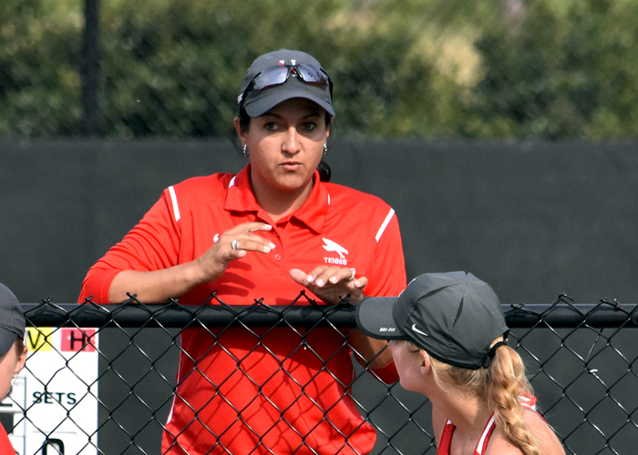 Ximena Moore reached win No. 200 with the Lady Hawks on Friday. In her 16th season as head women's tennis coach, Moore has a career record of 200-95.