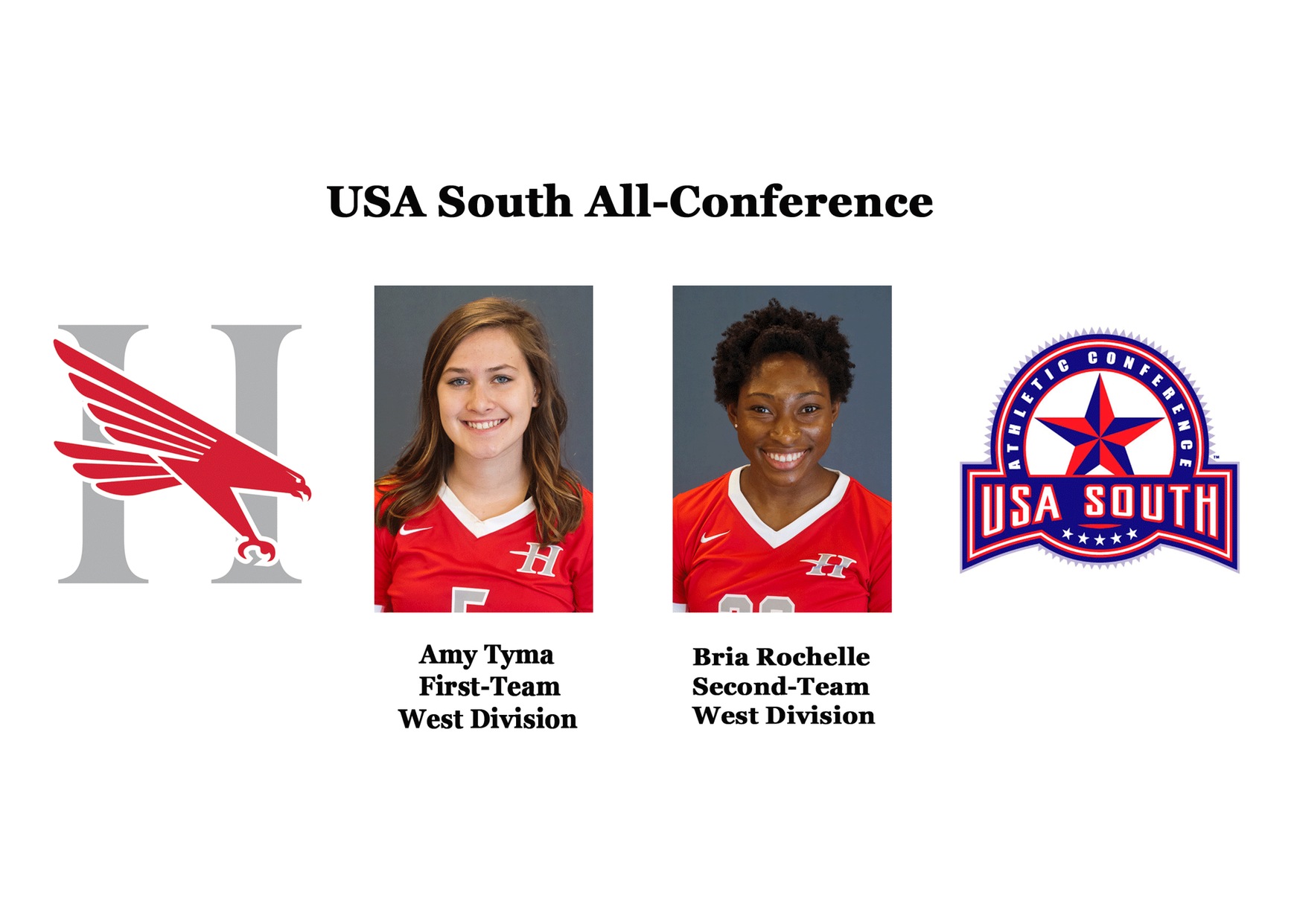 Tyma and Rochelle earn West Division honors from USA South