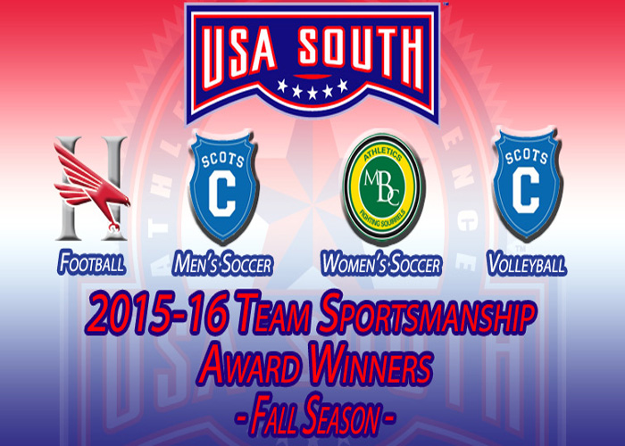 USA South Announces Fall Sportsmanship Awards