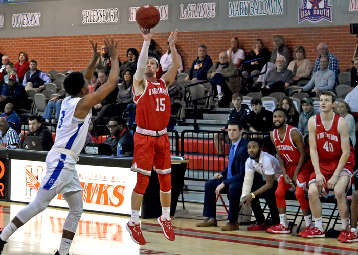 Jacob Champion was 5-for-10 from 3-point range and finished with 17 points in Tuesday night's win over Piedmont.