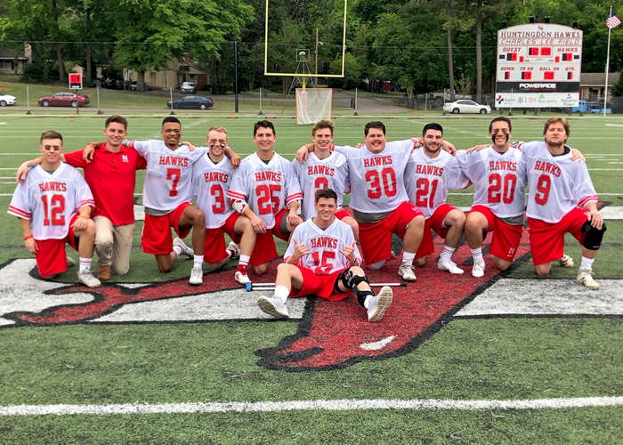 The Huntingdon men's lacrosse team recognized its seniors during Senior Day on Saturday. (Photo by Vic Jerald)