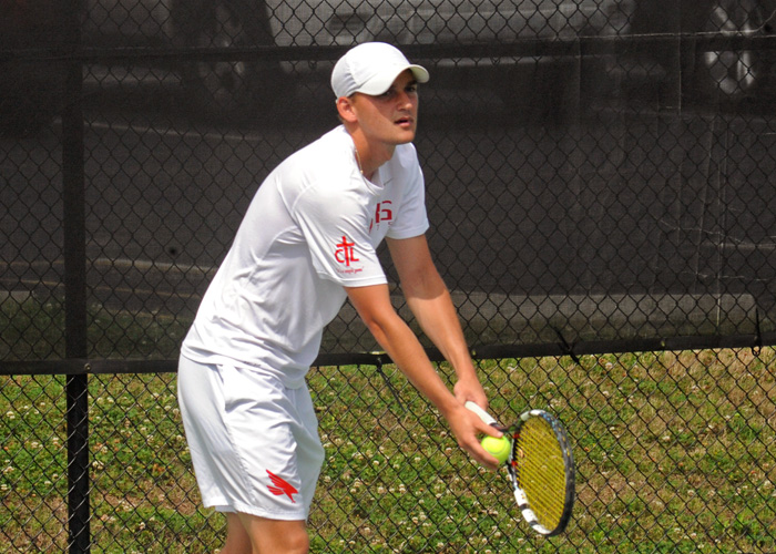 Justin McQueen won at No. 4 singles and teamed with Aaron Triplett to win at No. 2 doubles in Sunday's loss to Piedmont.
