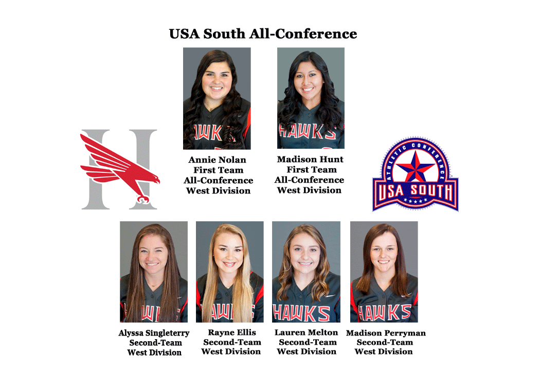 Six Hawks recognized with release of USA South Softball Awards