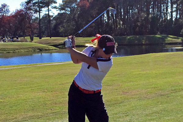 Lady Hawks 10 strokes off the lead in Chick-fil-A Spring Invitational