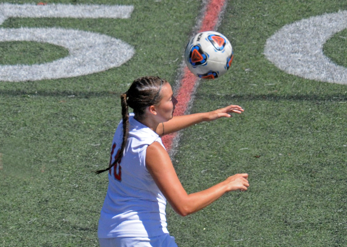 Shelby Clark scored two goals in Huntingdon's 5-2 win over Mary Baldwin on Sunday. (Photo by Wesley Lyle)