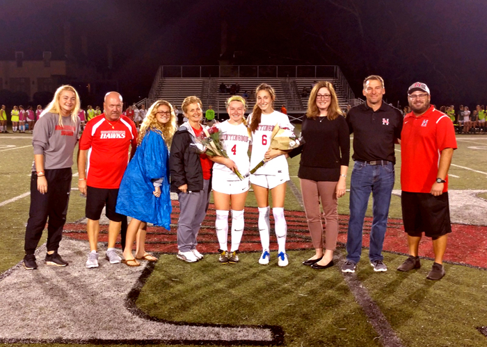 The Huntingdon women's soccer team recognized seniors Reilly Feeney and Camryn Hale during Friday's Senior Day.