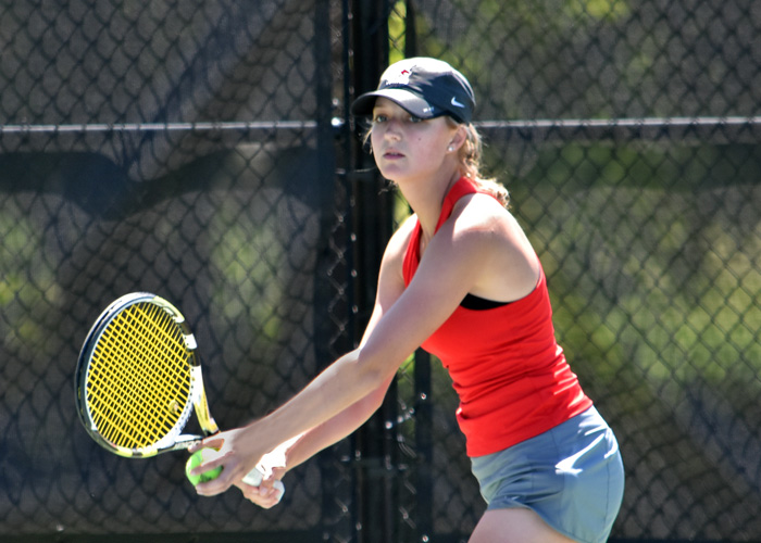 Josie Waddell won at No. 2 singles in Huntingdon's loss to Covenant on Saturday.